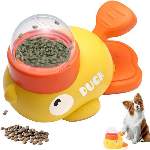 ペット用2in1自動給餌器フード発射型知育玩具犬・猫兼用おやつ早食い防止運動用フットペダル式給餌器エ..