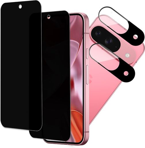 乐天商城 - KPNS対応GooglePixel9覗き見防止用のフィルム【2+2枚入り】に適合するPixel9用の覗き見防止ガラスフィルム(2枚)+カメラフィルム(2枚)国産硝子素材製全面保護強化ガラスに適合する