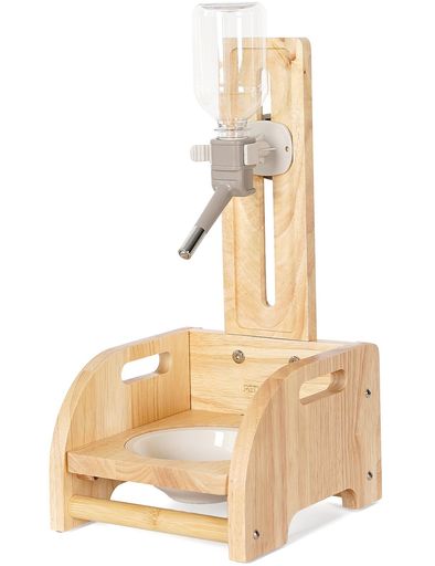 犬給水器スタンドペット猫給水器スタンドゴム木製セラミックボウル自動ドリンカードリップスタンド高さ..