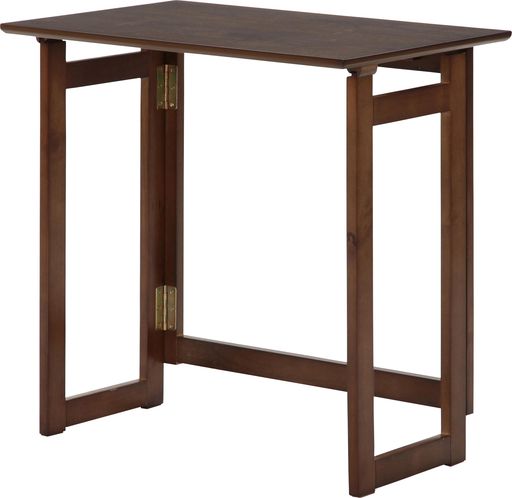 不二貿易折りたたみテーブルデスク幅70x奥行45x高さ69cmブラウン天然木コンパクト収納学習机完成品ミラ..