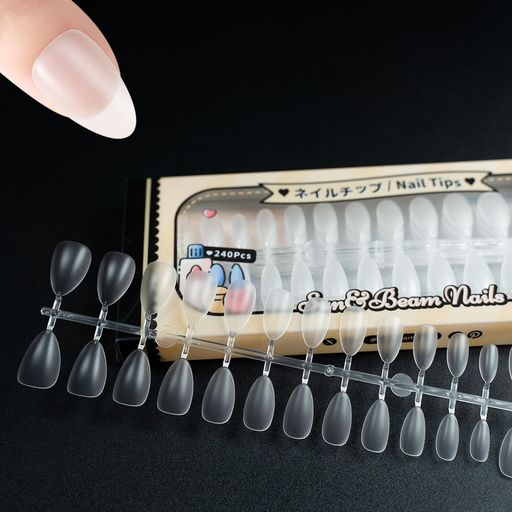 Sun&BeamNailsクリアネイルチップフルカバージェル・アクリル用ネイルアート&長さ出し15サイズ240枚(シ..