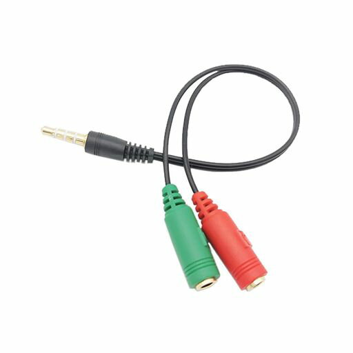 AKKerdsヘッドホン+マイク用変換アダプタケーブルヘッドホン変換線3極(メス)x2to4...