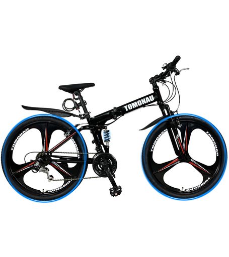 TOMONAU折りたたみ自転車26インチ自転車3本スポーク一体型ホイール折り畳み自転車折りたたみ式マウンテ..