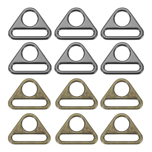 [PATIKIL]1インチ三角バックルアジャスター、12個の三角Dリングメタルバックル、バッグストラップ用バ..