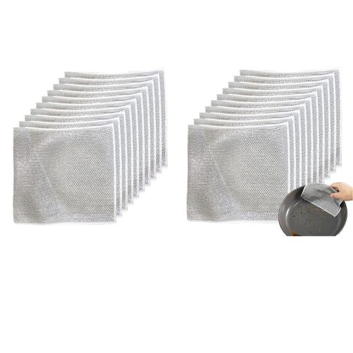 キッチンワイヤーふきん5/10/20枚多目的食器用布巾ワイヤー食器洗いタオル金属製の傷のつかないワイヤ..