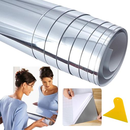 割れない鏡貼る鏡ミラーシールシートウォールステッカー鏡割れない貼るカット可能ミラーシート全身鏡壁に貼る軽量粘着設置レイアウト自由壁紙反射板レフ版ロールタイプインテリアDIY…