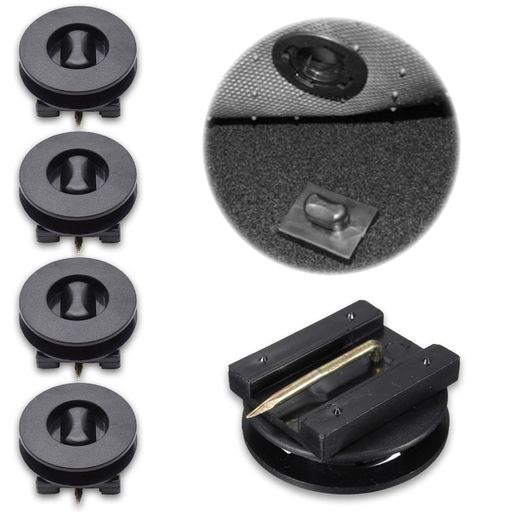 車用フロアマット車用ユニバーサル滑り防止フロアマット固定クリップ4個セット汎用フロアマットバック..