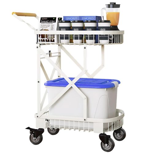 Jetyieldショッピングカート折り畳みキャリーカートキッチンワゴン荷物カート4輪シルバーカー多機能コ..