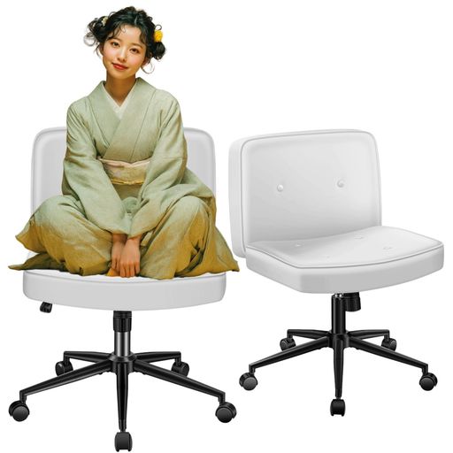 GiliMax【贅沢生活】デスクチェアあぐらチェア座面57cm広めヨガ・テレワーク対応人体工学耐荷重150kg・..