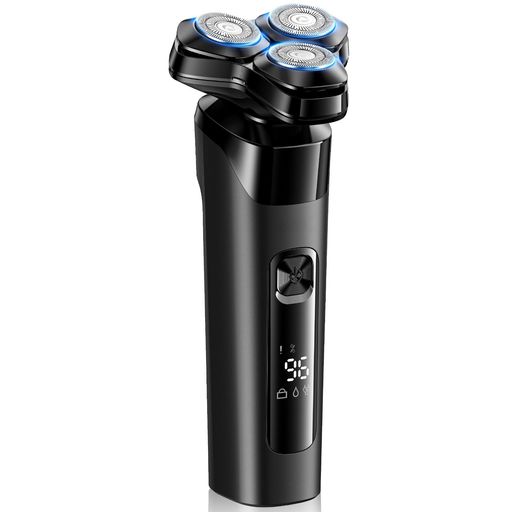 電動シェーバー【2025新登場】電気シェーバーひげそり髭剃り3刀頭54枚刃二重剃刀ネット深剃り低騒音IPX7完全防水1時間急速充電乾湿両用軽量高速回転モーターLEDディスプレイ付き360°フレ…