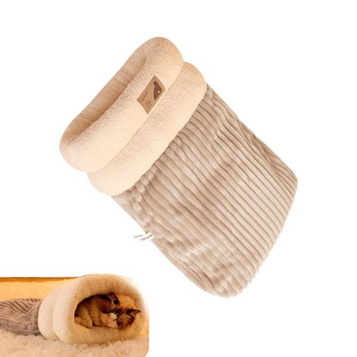 Jvjggag猫用冬用寝袋、猫用寝袋、犬用寝袋、コットンベルベット猫クリンクルサック、3層の取り外し可能..