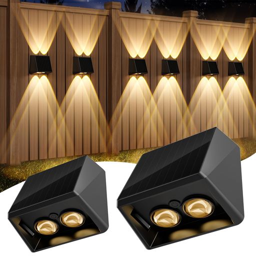 QuntisRGBソーラーライトガーデンライト装飾ライト屋外壁掛け階段ライトIP65防水電飾太陽光ライトロマンチック雰囲気ソーラーLEDライト庭/階段/通路/廊下/ポーチ/ガーデン/バー/居酒屋/喫茶…