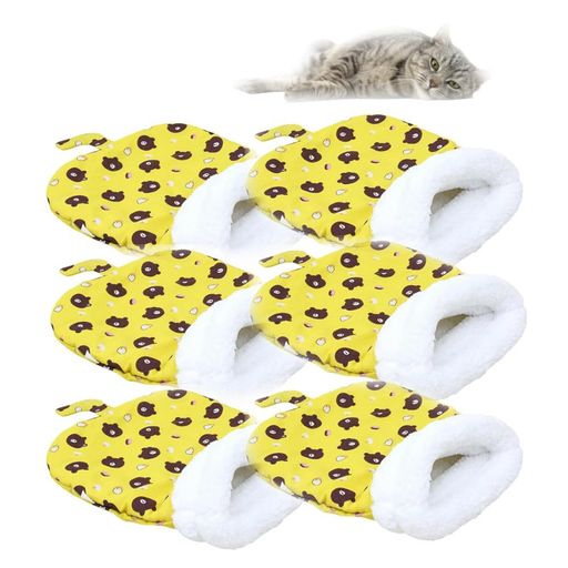 猫冬寝袋、猫ベッド洞窟寝袋、柔らかい豪華な大きな猫袋自己暖かい猫ベッド、360°ラップ快適な猫ベッド..