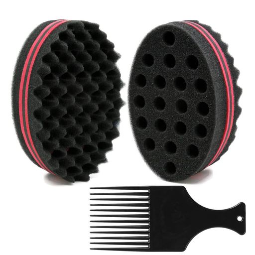 Brushes, Combs - BEWAVEビッグホール理髪店ヘアブラシスポンジドレッドロッキングツイストアフロカールコイルウェーブヘアケアツール、2個