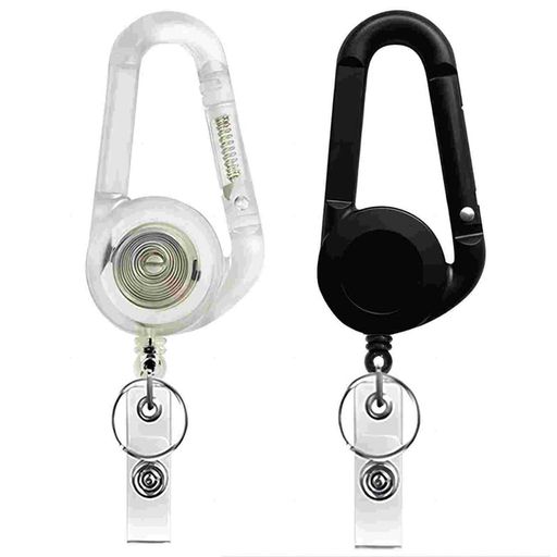 楽天シュガーライトSTOREMAIJIA黒透明白カラビナクリエイティブキーチェーン、紛失防止キャンプバックパックアウトドア登山ベルト、引っ張りやすい紛失防止盗難防止キーチェーン、名札を吊るすためのスクロー…