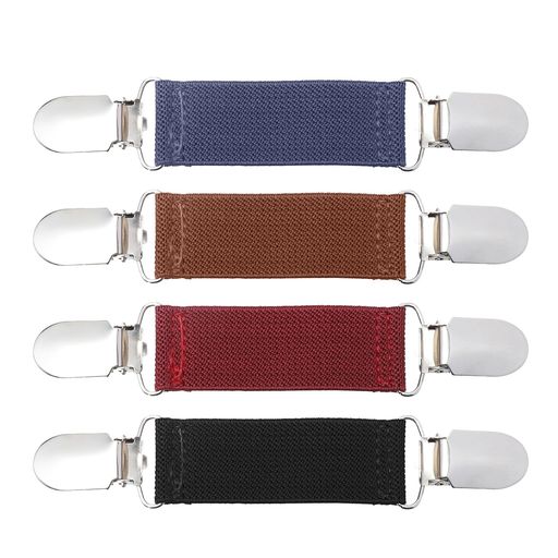 PACKOVEセーター4個弾力性のある肩ベルトストールクリップ黒セータークリップストールクリップ結婚式ストールクリップメンズ衣類ショールポリエステル布、合金逃す