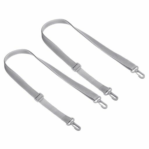 [PATIKIL]20mmx1.1M置換ショルダーストラップ2個調節可能なスイベルクリップフックバックルスライドクロスボディバッグベルトウォーターボトルキャリアスリング用グレーブラック