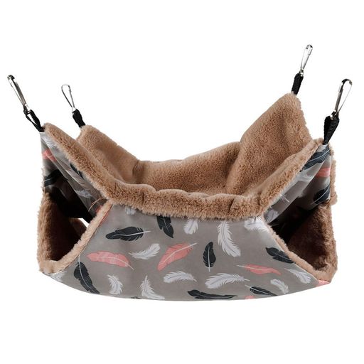 Jimjis小動物用ハンモックハムスターハンモックモルモットハリネズミフック付きゆったり眠れる二重層保温対策寝床寝袋休憩所洗える暖かい冬用品寝袋ふわふわ