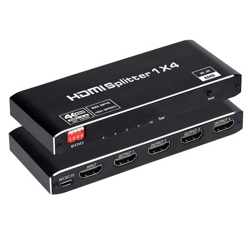 【HDMI分配器1x4】HDMIスプリッター1x4は、入力HDMI信号を4つの同一のHDMI出力に同時に分配します。 長いHDMIケーブルの端に配置して、HDM1信号を再生成することもできます。 【対応オーディオ】DTS-HD、Dolby-True HDオーディオ、Dolby-AC3、DST、DSDなどをサポートします。ビデオフォーマット:4K @ 60Hz、HDR、3840x2160、RGB 4:4:4、高速18.2Gbps、ウルトラHD。 【互換性】HDCPのサポート1.1 / 1.2 / 1.3 / 1.4 / 2.2、HDMI2.0bと互換性があります。 入力のサポート:コンピューター、PS3、PS4、Xbox、Blu-ray DVDプレーヤー、PC、Fire TVなど。出力のサポート:プロジェクター、フルHDTV、Apple TV、モニターなど。 【長距離トランスミッション】HDMI分配器1x4の最大ボーレートは18.2Gbpsです。 AWG26 HDMI標準ケーブルを使用すると、解像度が1080p入力で最大50フィート(15m)、出力が最大82フィート(25m)の場合。