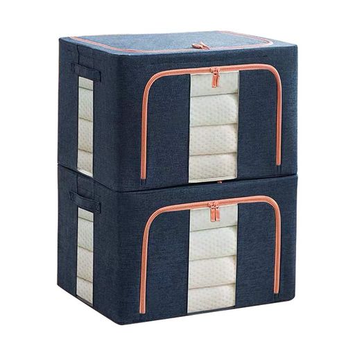 ANIOBMAN衣類収納ケース衣装ケース折りたたみ式2個組洋服収納目に見える大容量、多机能収納ボックス収..