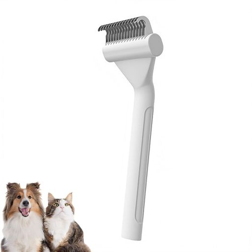 抜け毛やアンダーコートの毛玉取りに使える猫と犬のブラシムダ毛取りブラシ肌に安全で軽量