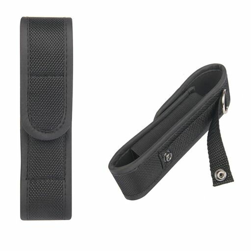 フラッシュライト懐中電灯ホルスターライトポーチライトホルスター摩耗に強いナイロン製腰ベルト装着可能登山散歩持ち運び便利アウトドアペンライトケースブラック1個セット