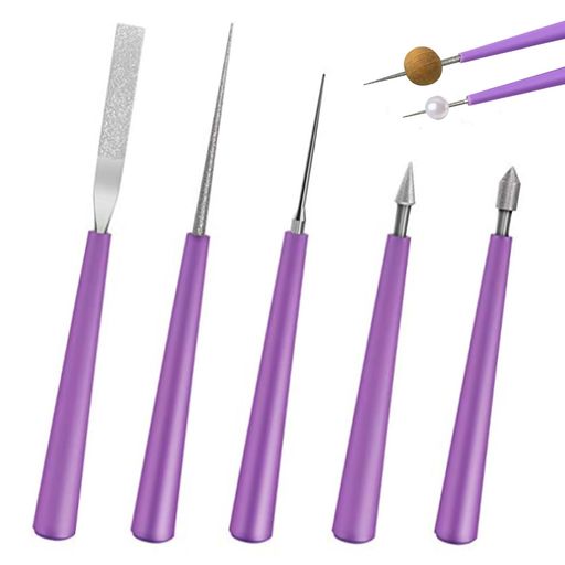 EsiFare【5本】ビーズリーマーセット天然石ビーズパール穴拡張穴削りバリビーズ穴拡大ツールセットクラ..