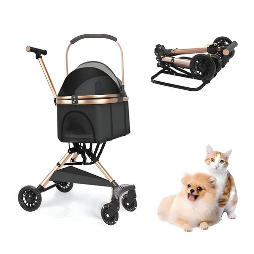 ペットカート犬カート犬バギー犬ベビーカー折りたたみ式コンパクト犬猫用軽量組み立て簡単前輪360°回転後輪ブレーキ付き2way猫小型犬多頭中型犬散歩外出便利分離型提げカゴ付きアルミ…