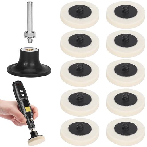 フェルトバフ50mm研磨バフ羊毛フェルトバフ電動ドリルバフ円形の軸フェルトホイール鏡面/金属/木材/ク..
