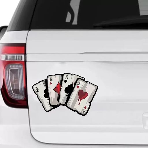 トランプAシール、2枚、自動車、ノートパソコン、壁、滑らかな表面、防水プラスチックシール、#D-014