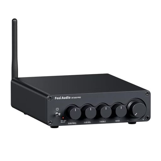 【2.1 CH アンプ】: BT30D PRO パワーアンプには、2組パッシブ スピーカー出力端子と1組パッシブ サブウーファー出力端子を搭載しています。これにより、2.1 チャンネルやその他のステレオ HiFi オーディオ システムを簡単にセットアップできます。 【優れた音質と高出力】: BT30D PRO には、2枚の高品質Texas Instruments TPA3255 クラス D アンプ チップが搭載されており、最大 165W x 2 + 350Wの電力を安定して出力しながら、歪みやクリッピングのないクリアで純粋なサウンドを実現します。 重低音の魅力: ゲーム、映画、音楽のマニアはタイトでスムーズ、そして自然な響きの低音を体験できます。サブウーファーを制御する用のツマミが 2 つあり、SUB FREQ ツマミでパッシブ サブウーファーの周波数を 0 から 300 Hz まで調整でき、SUB VOL ツマミでSUBの音量を設定できます。 【Bluetooth 5.0】: Bluetooth アンプのBT30D PROは、自動接続機能があり、電源を入れると自動的にデバイスを接続します。