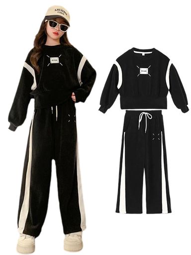 [KOSIKINI]子供服キッズセットアップ長袖女の子トレーナースポーツパンツ2点セットスポーツウェア普段..