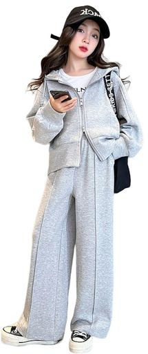 [KOSIKINI]女の子服子供服ジュニアキッズセットアップ女の子長袖パーカースポーツパンツスポーツウェア..