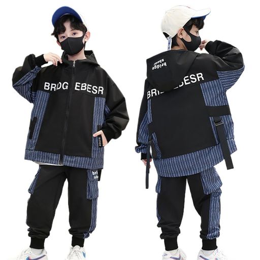 [もうほうきょう]男の子上下セット長袖(フード付きジャケット+ロングパンツスウエットスポーツウェア子..