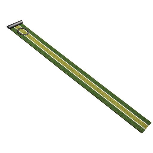 スティンプメーター実測約11.8ftの本格芝を再現したパターマット。 長さ2.0m、幅20cmフラットタイプ 繊維を高密度(HD=HighDensity)に使用し、ボールの転がりが本芝に近いリアルな転がりを再現しました。ボールストッパー、ターゲットカップ付き 素材 :‎ポリプロピレン 自宅練習に適している静音フラットパターマット。多様な使い方で、自分に合った練習をができる