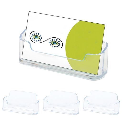 FUGSHIYIカードスタンドカード立てアクリル4個セット卓上名刺スタンド名刺立てカードホルダークリア横置き名刺ホルダー卓上スペースを節約名刺配置名刺整理箱オフィス