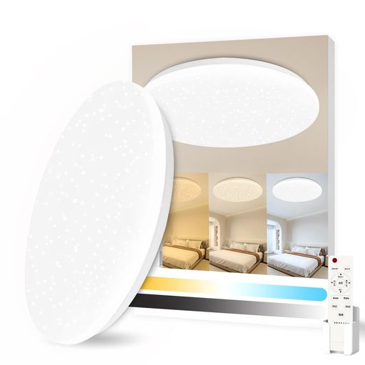 【8畳10畳用】LEDシーリングライト星空効果36W4200lm11段階調光調色(2700K-7000K)昼光色電球色電気天井..