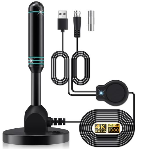 室内アンテナテレビアンテナ【500KM·信号増強】地デジアンテナ最強受信範囲4KHDTV360度全方位受信改良..