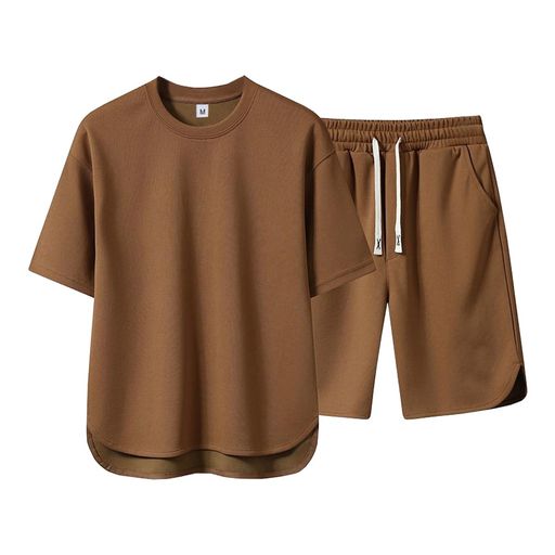 [SHOREKEEPER]Tシャツメンズ半袖上下セットハイローヘムゆったり夏服ジャージメンズ上下通気防臭スポー..