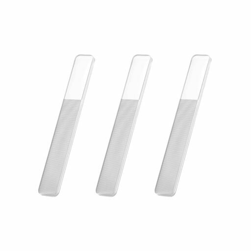 Akkerdsナノガラスヤスリ爪磨き艶出し爪ヤスリ透明艶出し爪両面磨き水晶艶出しバー3個入+3個収納ボックス