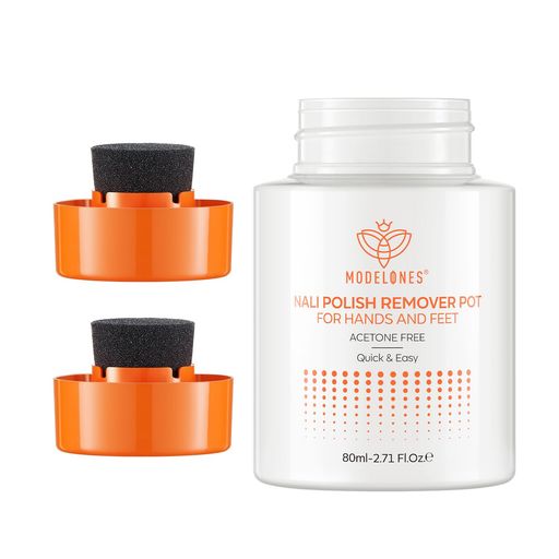 modelonesネイルポリッシュリムーバーポットアセトンフリーノンドライングホホバオイル配合+スポンジト..