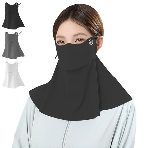 [Fegreic]2025年夏接触冷感UVカット冷感マスクUPF50+日焼け防止フェイスカバー【特許出願開口デザイン息苦しくない】360°ガード耳紐調..