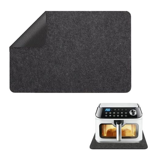 Kitchen Mats - キッチン耐熱シート30x45cmブラック最高耐熱500°C断熱滑り止め傷防止防汚調理台保護マット電子レンジ/ノンフライヤー/電気炊飯器/フライパン対応折りたたみ携帯便利繰り返し使用可