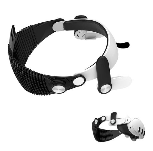 Rakuten - SHEAWAforMetaQuest3S/3ヘッドストラップヘッドバンド重みを減少圧力分散寝ながらVR快適シリコンゴム互換品アクセサリー(ブラック)