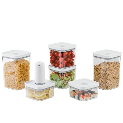 真空保存容器自動真空7点セット密閉保存容器食品保存鮮度長持ち真空で鮮度5倍長持ち真空ポンプ付属(7点セット)