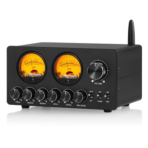 Douk Audio B1 Mini 5バンド EQイコライザ & Bluetoothレシーバー ステレオ オーディオ小型 プリアンプ VUメーター付き
