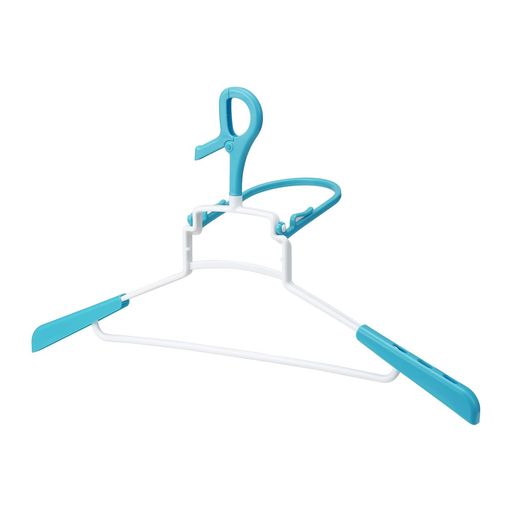 サイズ:39x2x30.5cm フードを持ち上げて干せるので、パーカーが早く乾く特殊ハンガー。 持ち上げたフードがずり落ちにくい固定クリップ付き。 竿にしっかりと固定し、風での落下を防ぐグリップ式。 ネックが360度回転するので、向きを気にせずに使うことができる。 直径約38mmまでの物干し竿に使用できる。