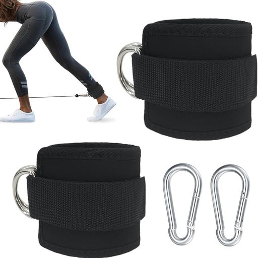 YACHUNアンクルストラップケーブルマシン用足首ストラップメントダブルDリングフィットネスアンクルバンド腹筋トレーニングレッグエクステンションカール用調節可能な足ウエイトベル…