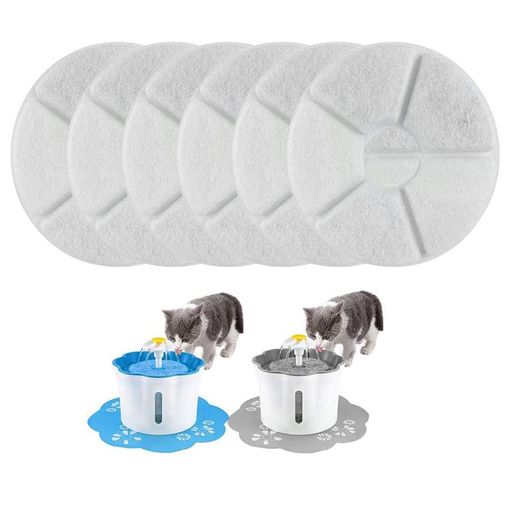 Water Dish - Lobinペット給水器交換用フィルター猫軟水化フィルター活性炭6枚セット水質浄化安全清潔お留守番対応組み立て簡単お手入れ簡単ペット用品(2.6L用フィルター)