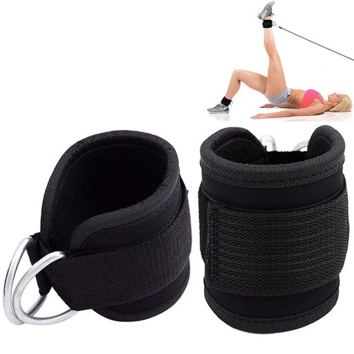 アンクルストラップケーブルマシン用キックバック用1ペアグルート腹筋トレーニングレッグエクステンションカールと股関節外転筋男性と女性の調整可能通気性パッド入りの足首袖口た…